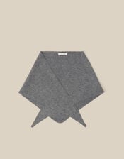 Fae Knitted Triangle Scarf, Grey (GREY), large