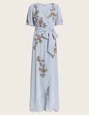 Sarah Embellished Wrap Dress , CLOUD, large