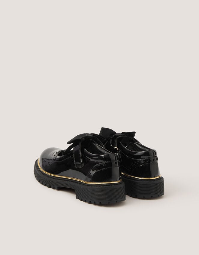 Patent Mary Jane Brogue School Shoes, Black (BLACK), large