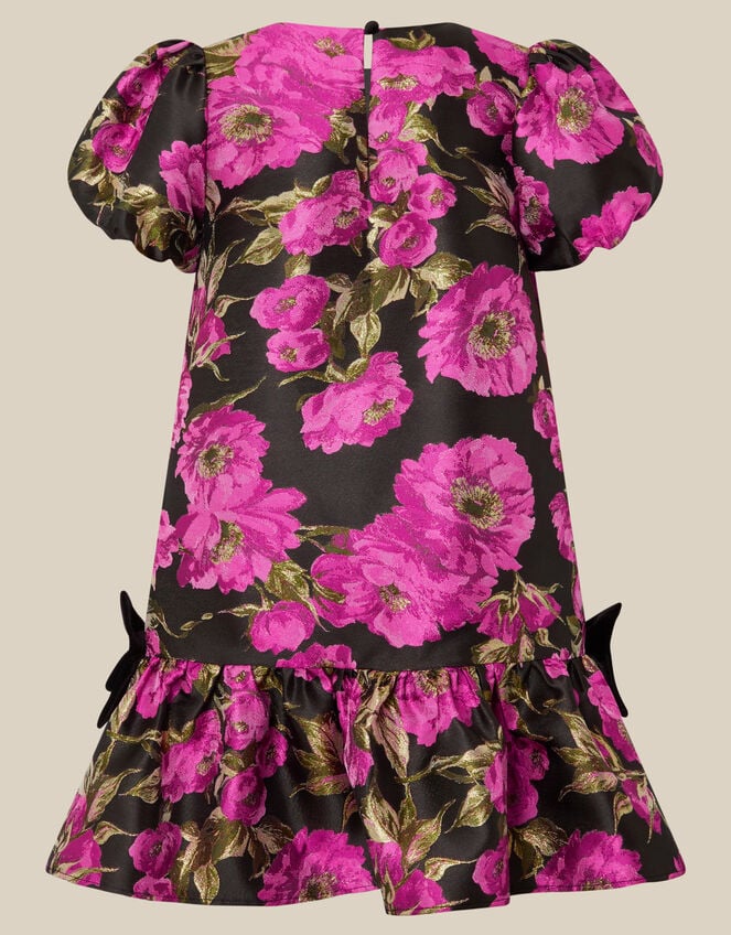 Monsoon x Queens of Archive Nancy Velvet Bow Floral Jacquard Party Dress​, Multi (MULTI), large