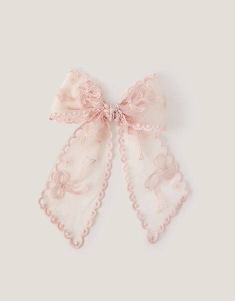 Scallop Lace Bow Hair Clip, , large