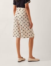 Isabel Polka Dot Longline Shorts, Ivory (IVORY), large