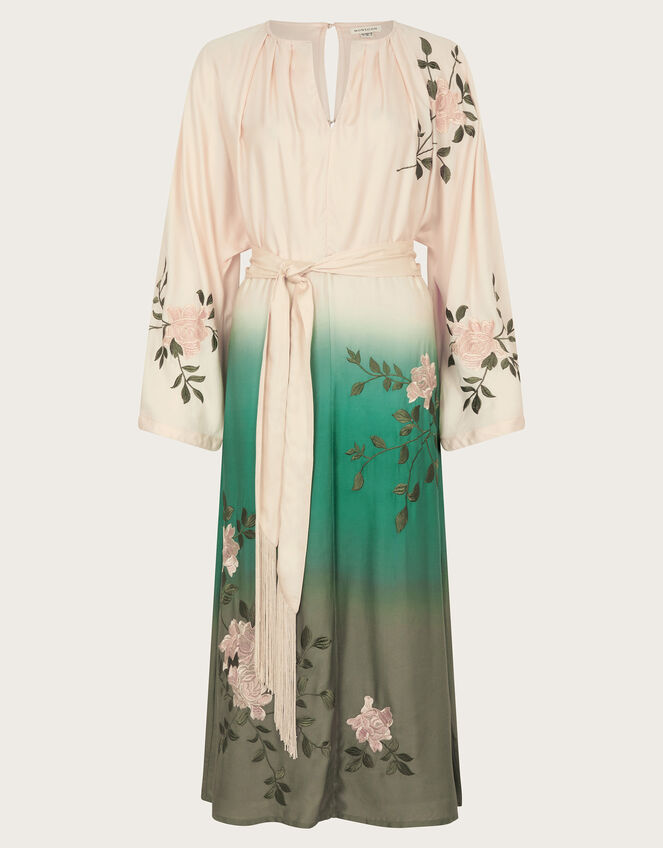 Florence Ombre Floral Dress, Green (GREEN), large
