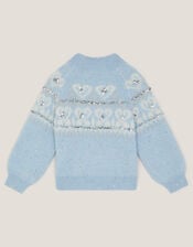 Sparkle Heart Sweater, Blue (BLUE), large