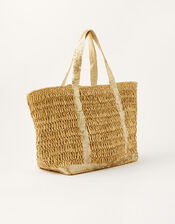 Sable Sequin Shopper Bag, Natural (NATURAL), large