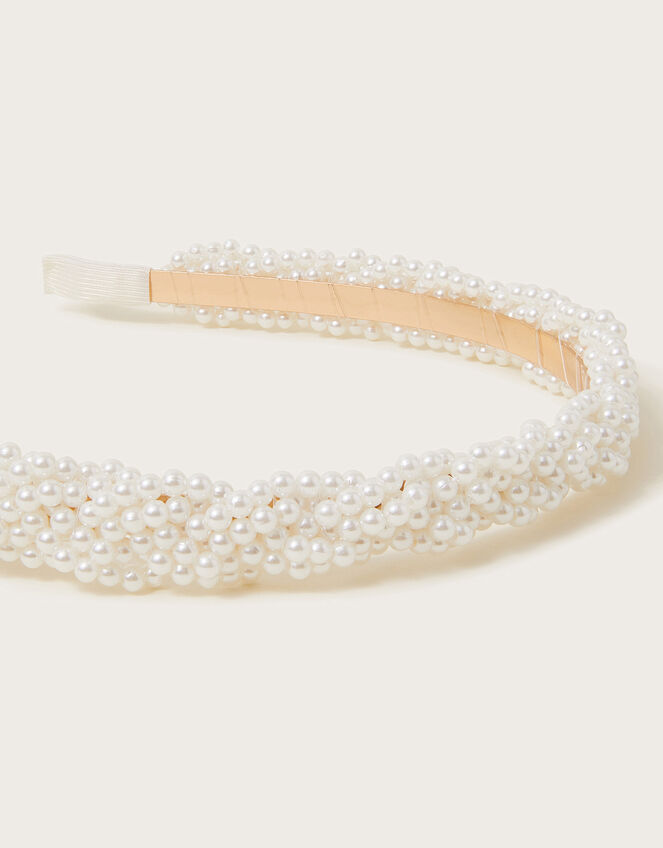 Pearl Plait Prom Headband, , large