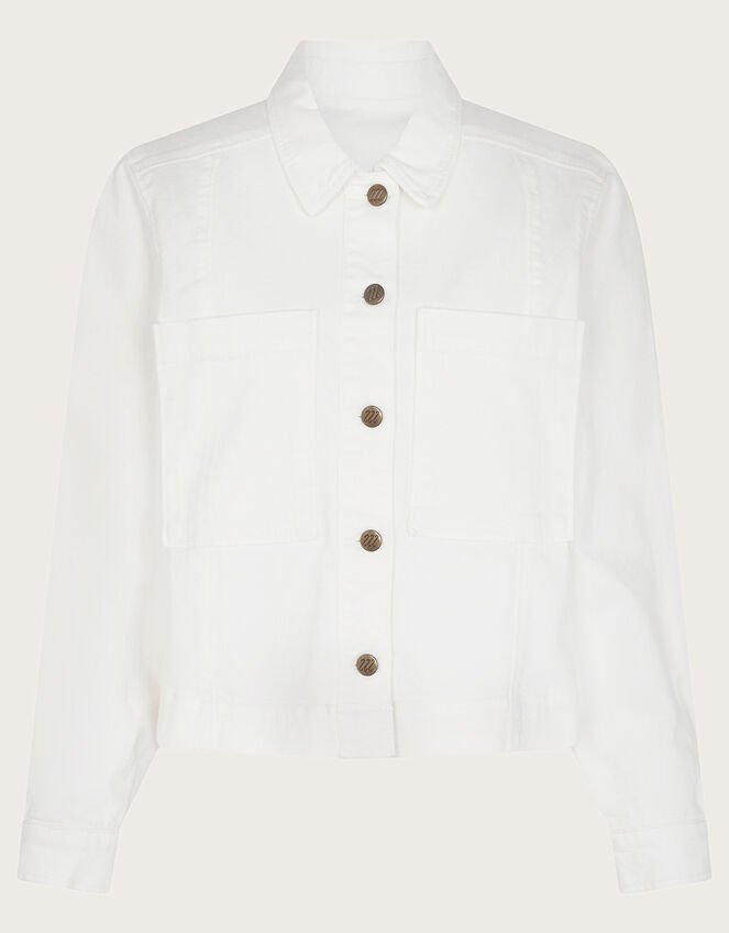 Short Denim Jacket, Natural (ECRU), large