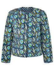 ARTISAN STUDIO Floral Quilted Jacket, Blue (NAVY), large