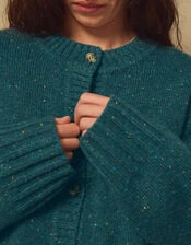 East Zoya Crew Neck Cardigan, Teal (TEAL), large