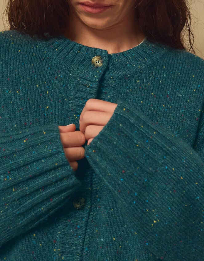East Zoya Crew Neck Cardigan, Teal (TEAL), large