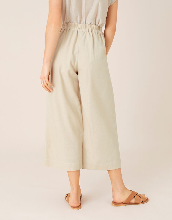 Cropped Trousers in Linen Blend, Natural (NATURAL), large