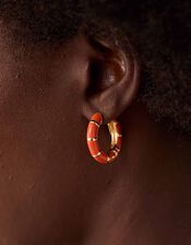 Gas Bijoux Enamel Gold-Plated Hoop Earrings, , large