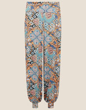 Tie Print Hareem Trousers, Blue (BLUE), large