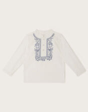 Embroidered Kurta , Ivory (IVORY), large