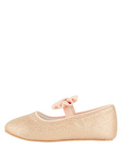 Baby Samira Gold Bow Walker Shoes, Gold (GOLD), large
