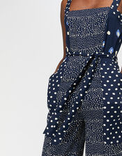 Edie Print Crop Jumpsuit, Blue (NAVY), large