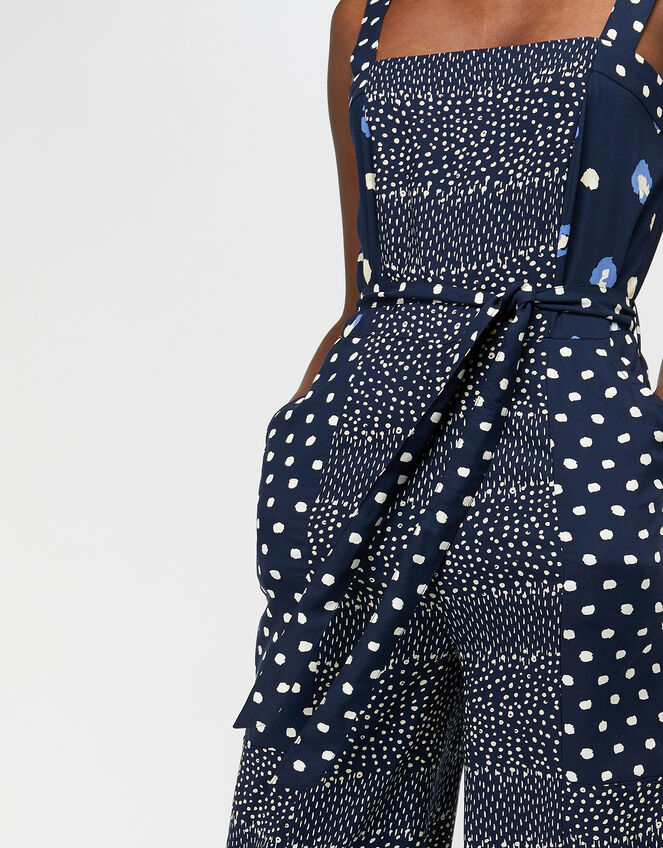 Edie Print Crop Jumpsuit, Blue (NAVY), large