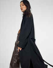 Wendy Open Front Knit Coat, Black (BLACK), large