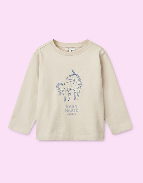 Liewood Unicorn Print Long Sleeve Top, Ivory (IVORY), large