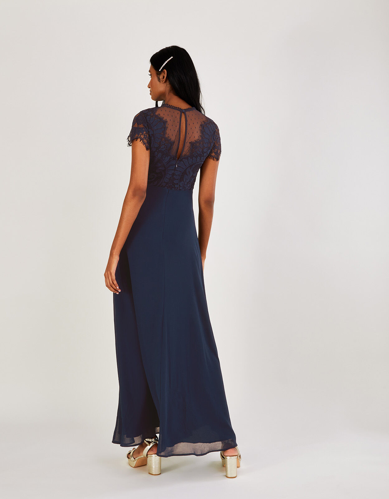 Monsoon navy shop maxi dress