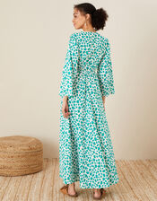 Animal Print Dress in Pure Cotton, Green (GREEN), large