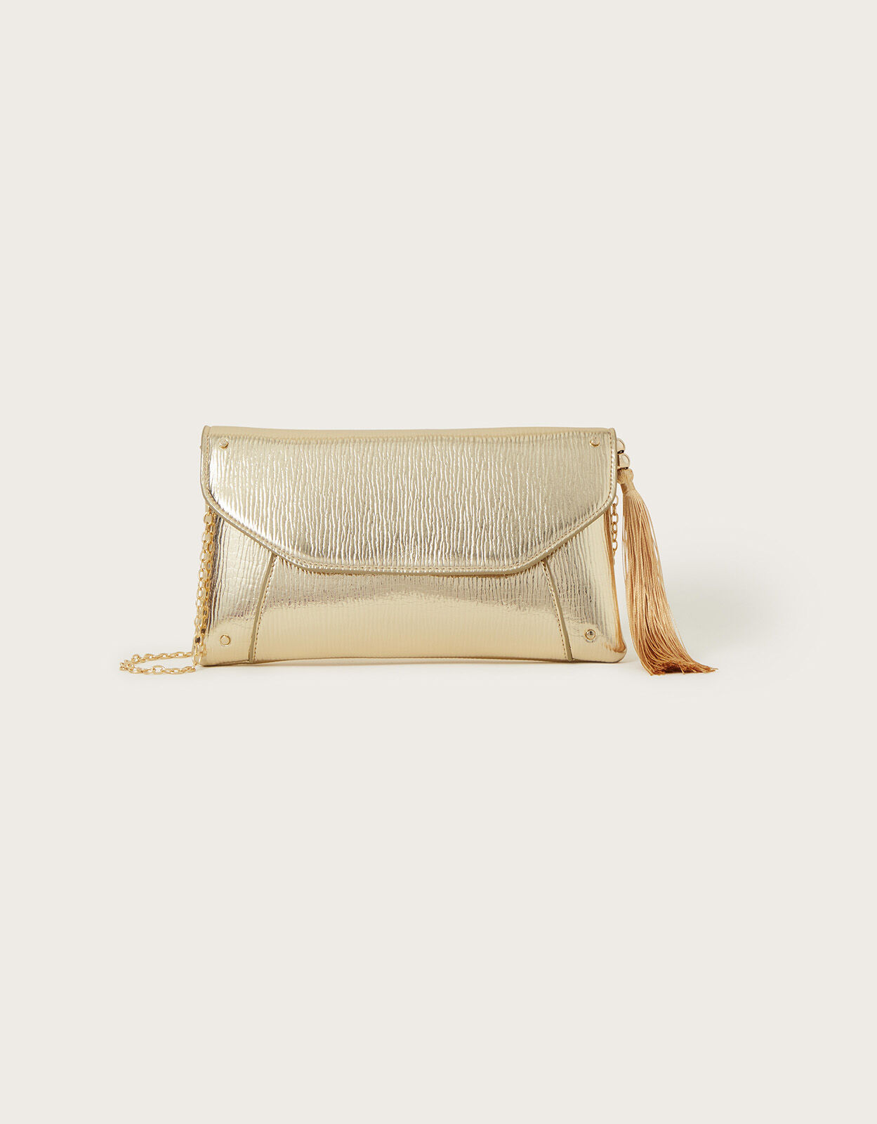 Metallic Ripple Clutch Bag