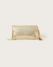 Metallic Ripple Clutch Bag, , large