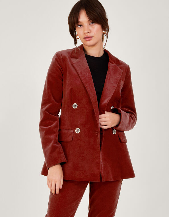 Justine Double Breasted Cord Blazer, Copper (COPPER), large
