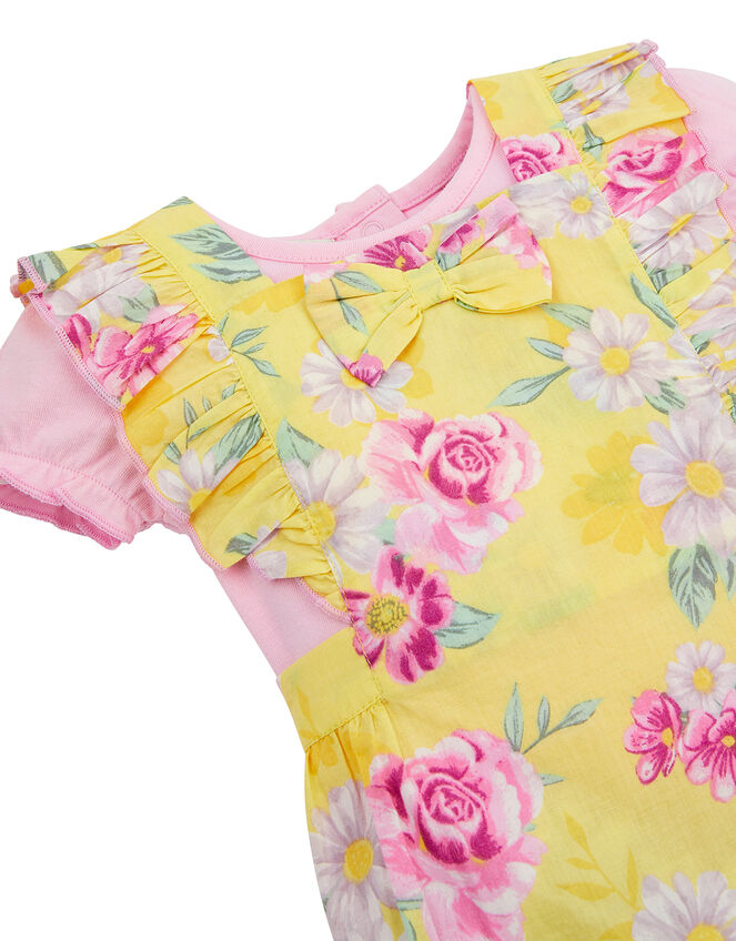 Newborn Baby Floral Romper Set, Yellow (YELLOW), large