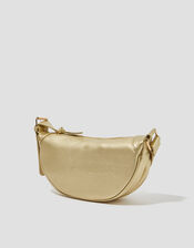 Meg Crescent Sling Bag, Gold (GOLD), large