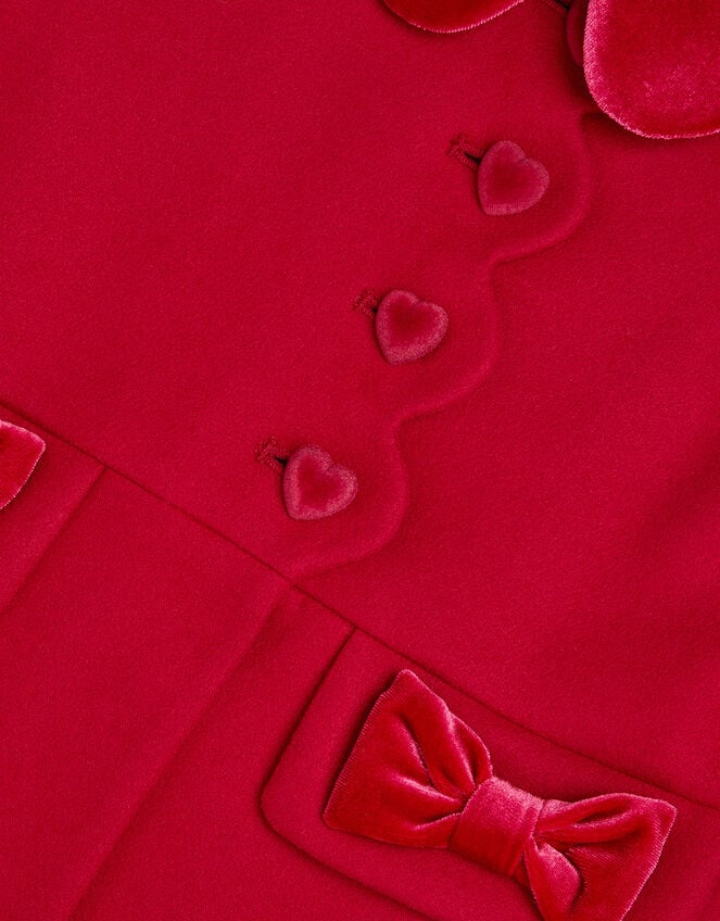 Scallop Collar Coat, Red (BURGUNDY), large