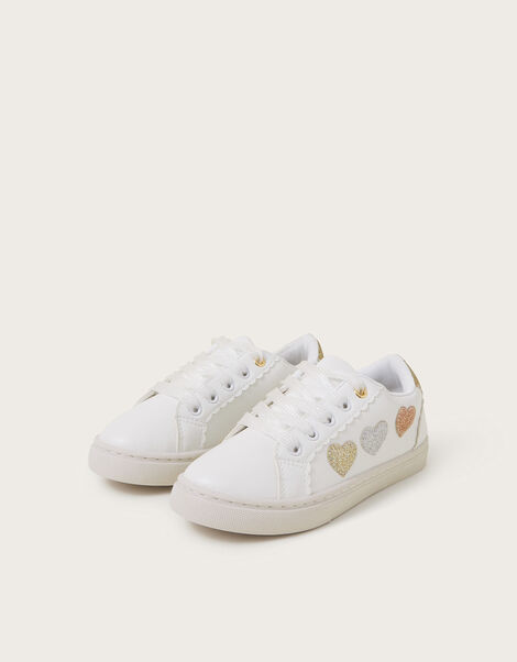 Sparkle Heart Trainers, Ivory (IVORY), large