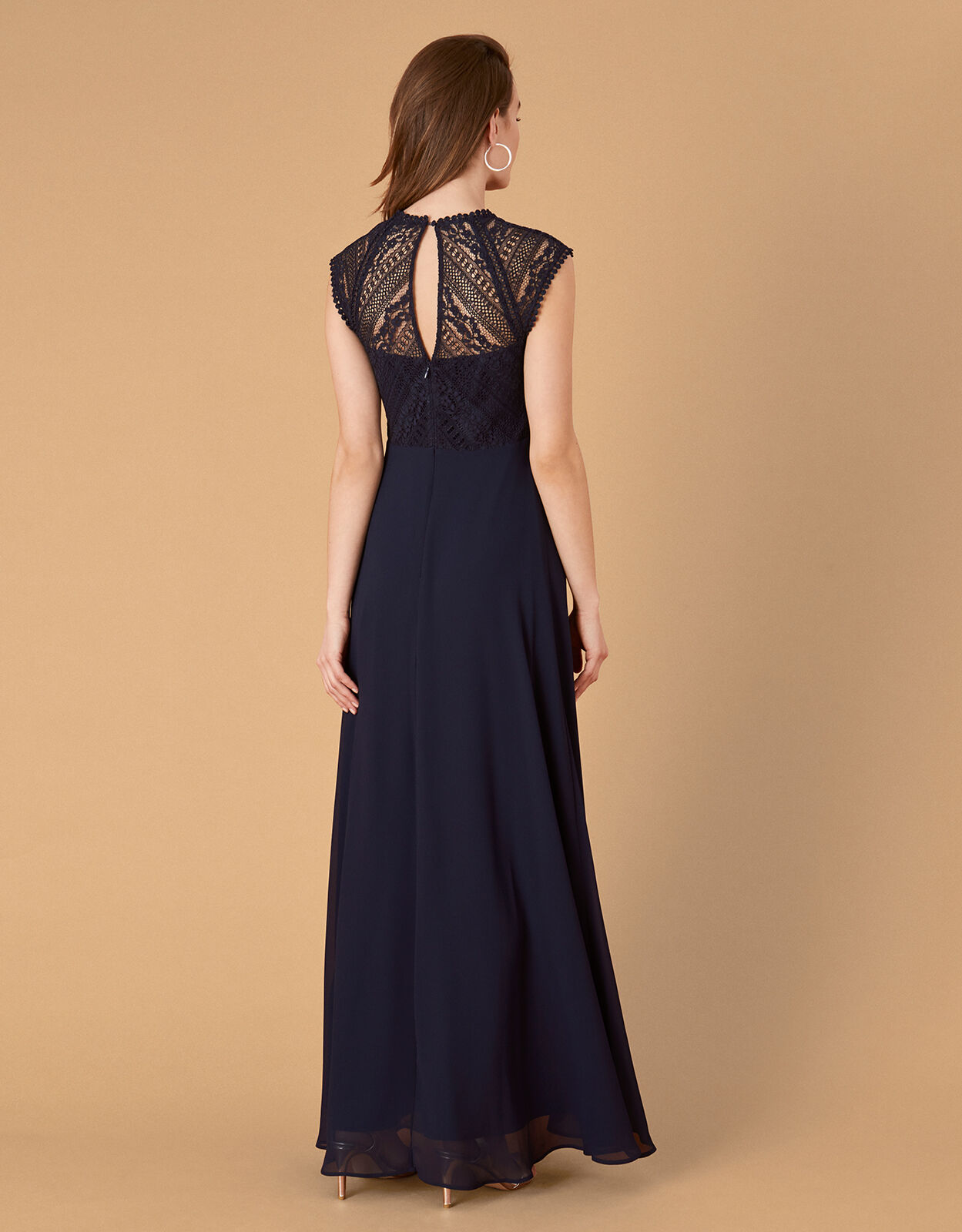 Lolita Maxi Dress with Lace Bodice Blue Evening Dresses Monsoon Global