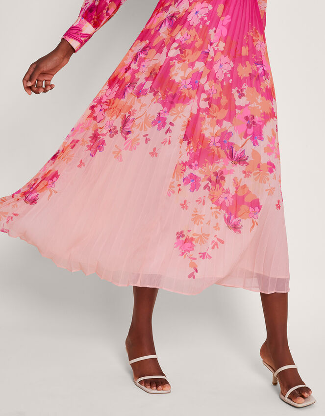 Floryn Floral Shirt Dress, Pink (PINK), large