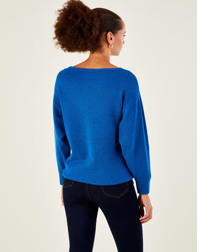 Bright Sequin Star Jumper with Recycled Polyester, Blue (COBALT), large