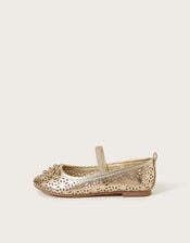 Cutwork Metallic Ballet Flat, Gold (GOLD), large