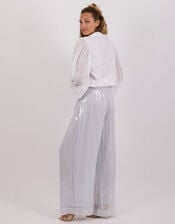 Sundress Janis Sequin Wide Leg Trousers, Blue (LIGHT BLUE), large