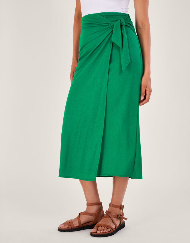 Winnie Wrap Midi Skirt, Green (GREEN), large