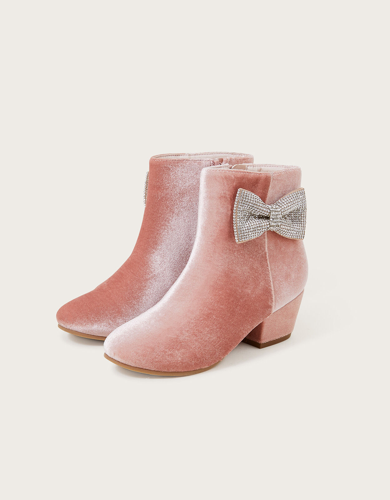 Velvet top floral boots