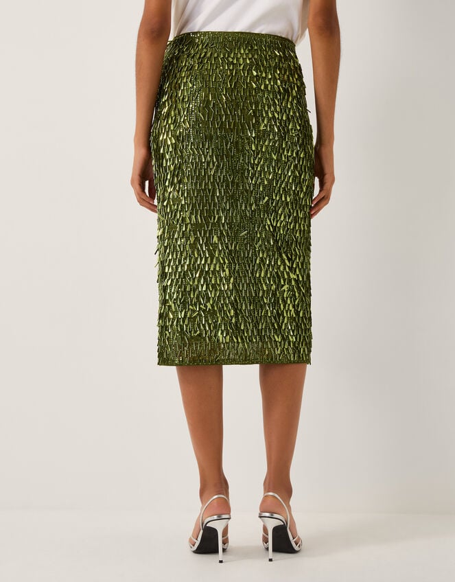 Serenity Sequin Midi Skirt, Green (OLIVE), large