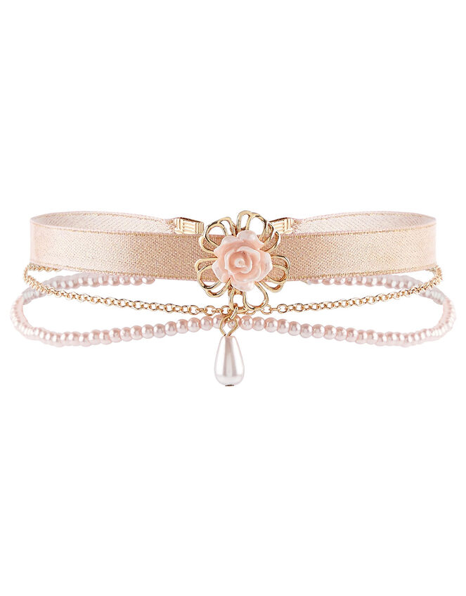 Wire Flower Ribbon Choker , , large
