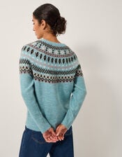 Fran Fair Isle Jumper, Blue (BLUE), large