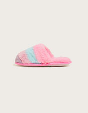 Rainbow Furry Mule Slippers, Multi (MULTI), large
