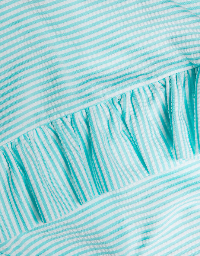 Baby Seersucker Swimsuit, Blue (AQUA), large
