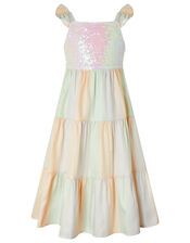 Sunset Sequin Jacquard Tiered Maxi Dress, Multi (MULTI), large