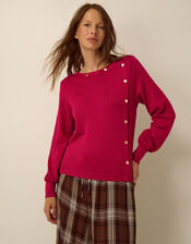 Beryl Button Sweater, Red (RED), large