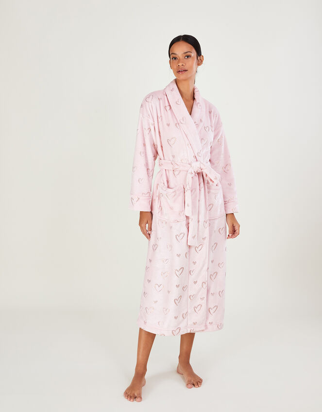 Heart Foil Dressing Gown, Pink (PINK), large