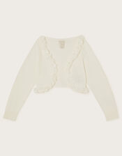Flora Corsage Trim Cardigan, Ivory (IVORY), large
