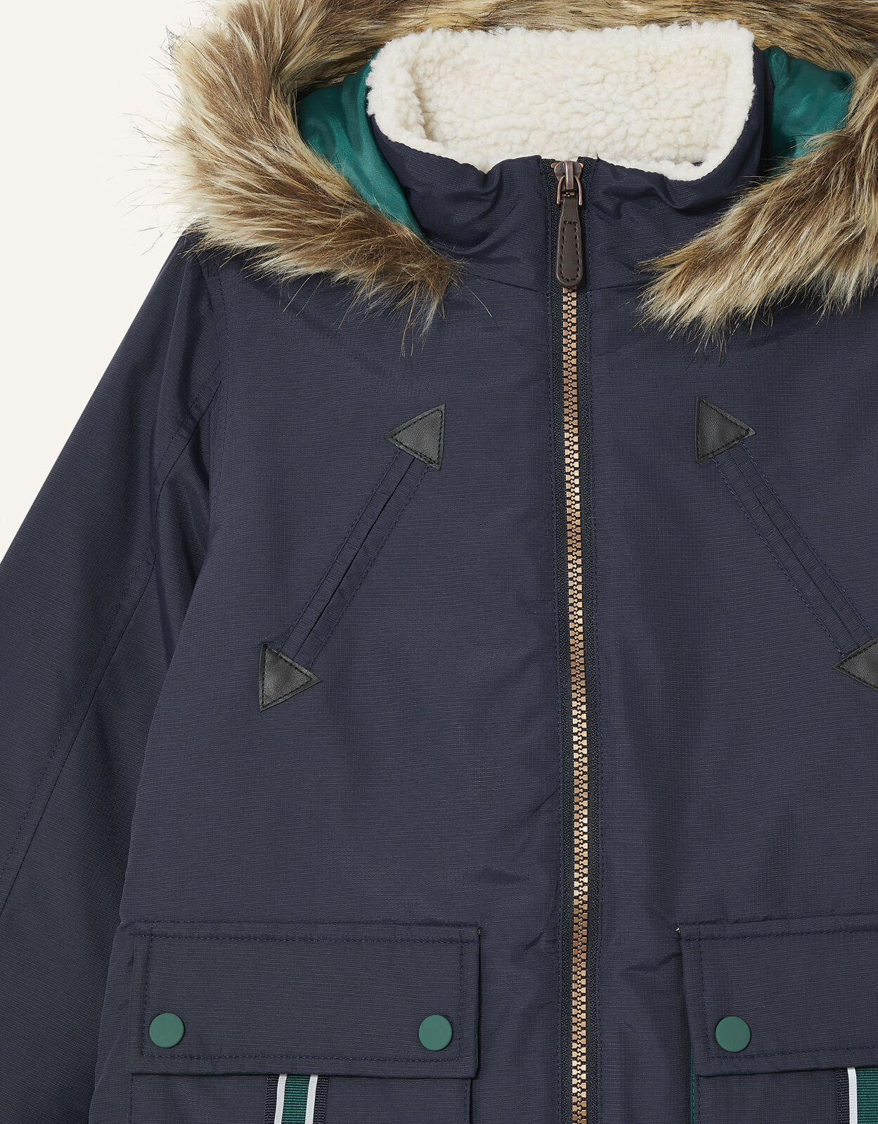 Parka Reflective Tape Coat Blue