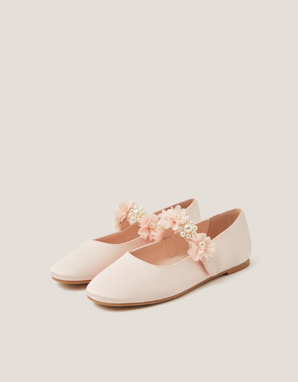 Pearl Flower Ballet Flats, Pink (PINK), large
